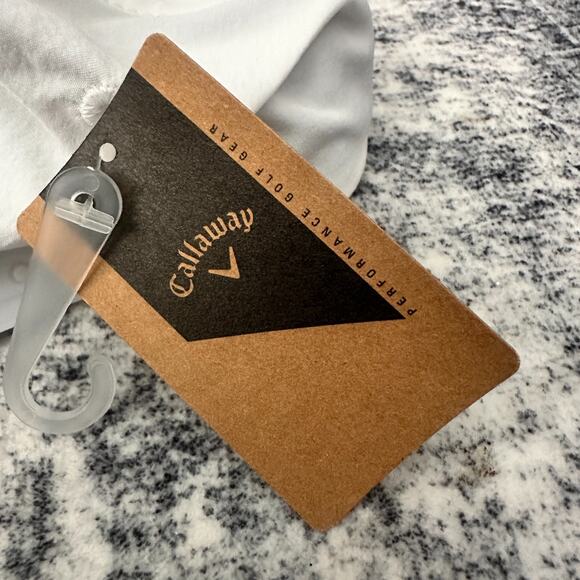 New Callaway Men's White Flexfit 110 One Ten Golf Hat Cap w/ Striped Band & Logo - Picture 5 of 10